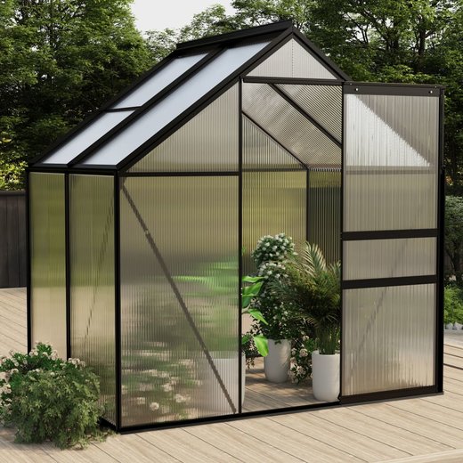 Gewchshaus Anthrazit Aluminium 2,47 m