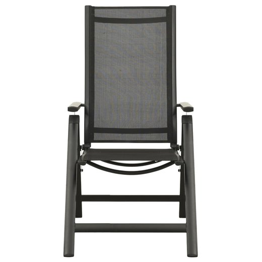 Klappbare Gartensthle 2 Stk. Textilene und Aluminium Schwarz