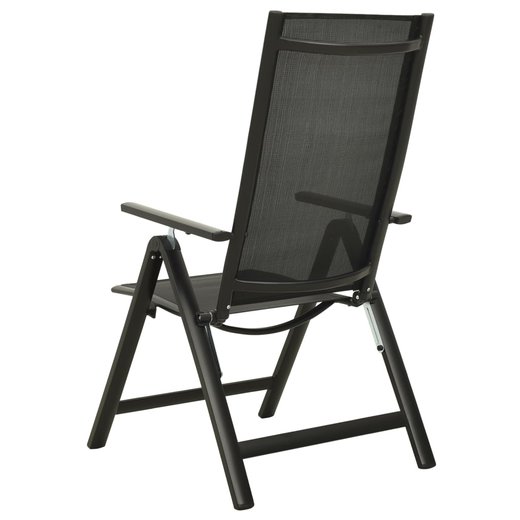 Klappbare Gartensthle 2 Stk. Textilene und Aluminium Schwarz