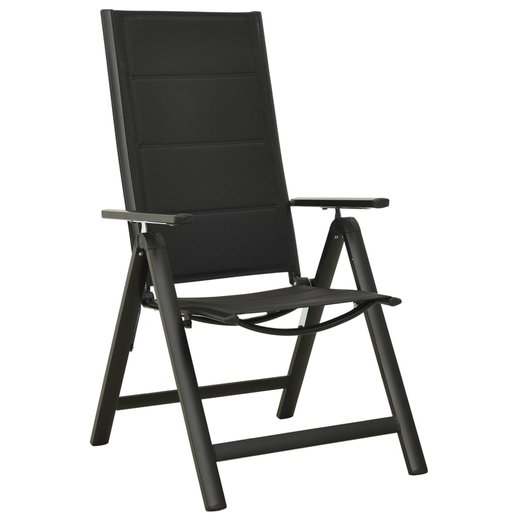 Klappbare Gartensthle 2 Stk. Textilene und Aluminium Schwarz