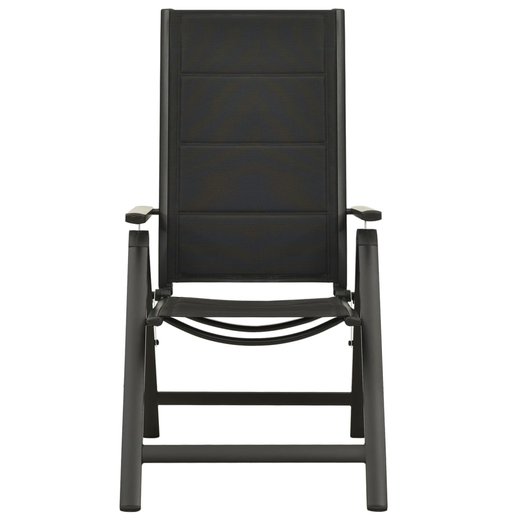 Klappbare Gartensthle 2 Stk. Textilene und Aluminium Schwarz
