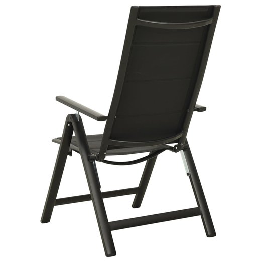 Klappbare Gartensthle 2 Stk. Textilene und Aluminium Schwarz