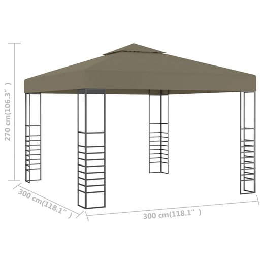 Gartenzelt 3x3 m Taupe 180 g/m
