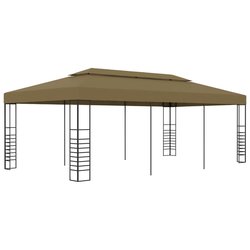 Gartenpavillon 6x3x2,7 m Taupe 180 g/m