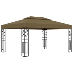 Pavillon mit Doppeldach 3x4 m Taupe 180 g/m