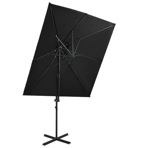Ampelschirm mit Lftung Schwarz 250x250 cm