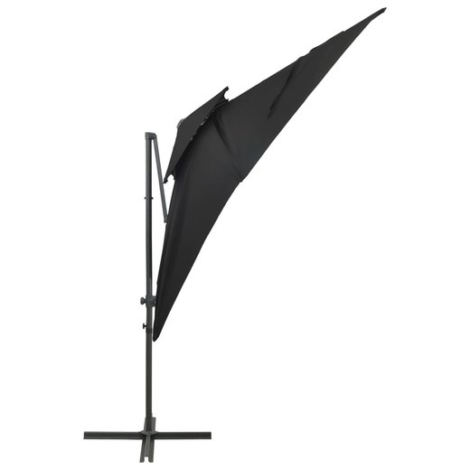 Ampelschirm mit Lftung Schwarz 250x250 cm