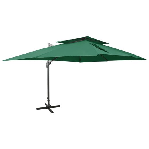 Ampelschirm mit Lftung Grn 400x300 cm