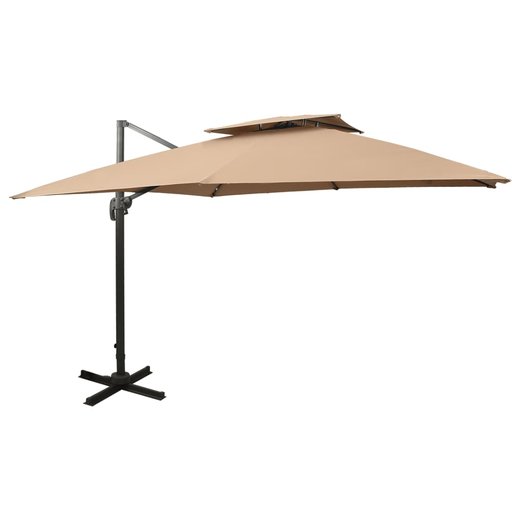 Ampelschirm mit Lftung 300x300 cm Taupe