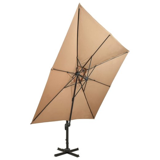 Ampelschirm mit Lftung 300x300 cm Taupe