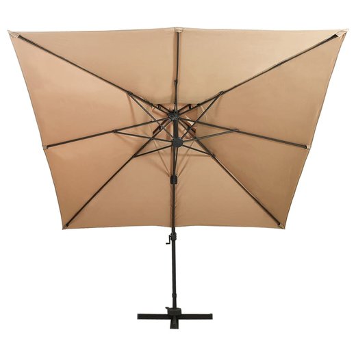 Ampelschirm mit Lftung 300x300 cm Taupe