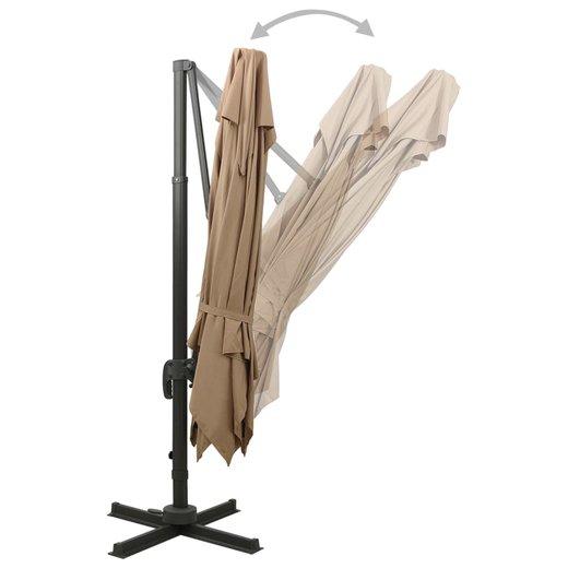 Ampelschirm mit Lftung 300x300 cm Taupe