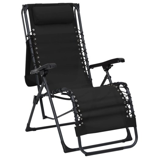 Klappbare Liegesthle 2 Stk. Textilene Schwarz