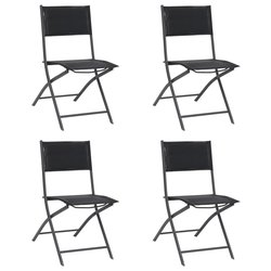 Klappbare Gartensthle 4 Stk. Stahl und Textilene