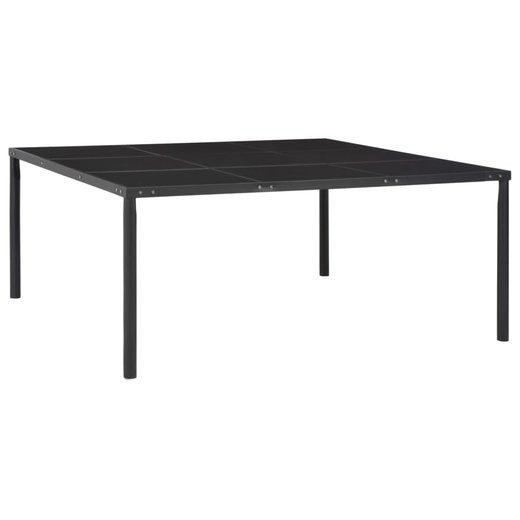 Gartentisch Schwarz 170x170x74,5 cm Stahl und Glas