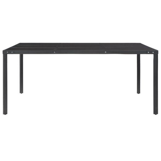 Gartentisch Schwarz 170x170x74,5 cm Stahl und Glas