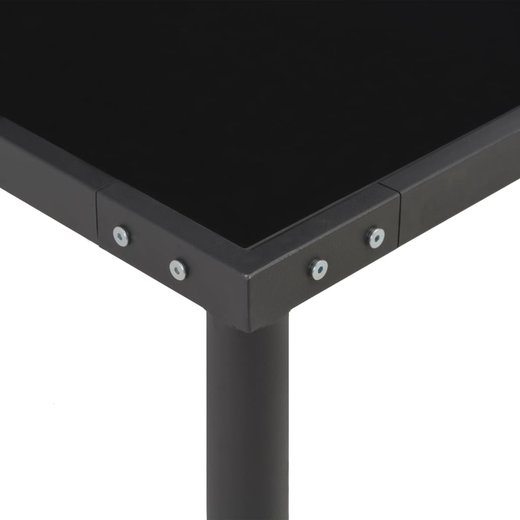 Gartentisch Schwarz 170x170x74,5 cm Stahl und Glas