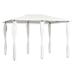 Pavillon mit Pfostenabdeckungen 3x4x2,6 m Creme 160 g/m