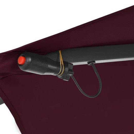 Ampelschirm mit LED-Leuchten Bordeauxrot 350 cm