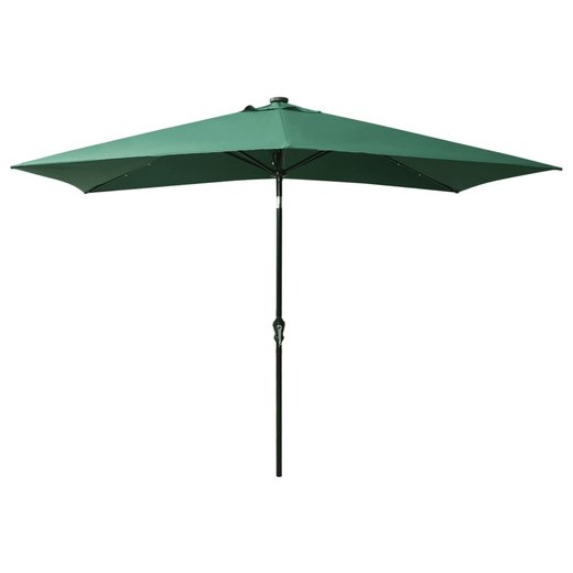 Sonnenschirm mit LEDs und Stahl-Mast Grn 2x3 m