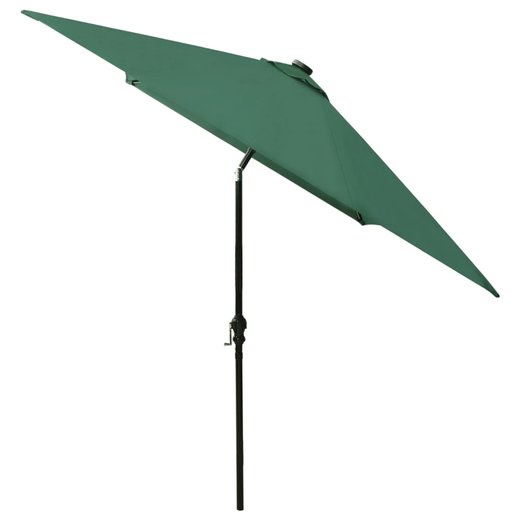Sonnenschirm mit LEDs und Stahl-Mast Grn 2x3 m
