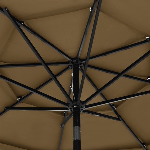 Sonnenschirm mit Aluminium-Mast 3-lagig Taupe 3 m