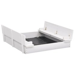 Sandkasten Tannenholz Wei 95x90x15 cm