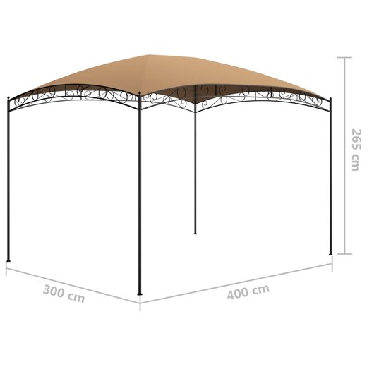 Pavillon 3x4x2,65 m Taupe 180 g/m