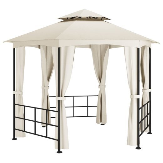 Pavillon mit Seitenwnden 3,1x2,7 m Creme