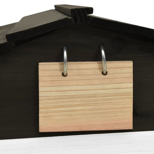 Mhroboter-Garage Schwarz und Wei 78x74x54 cm Tannenholz
