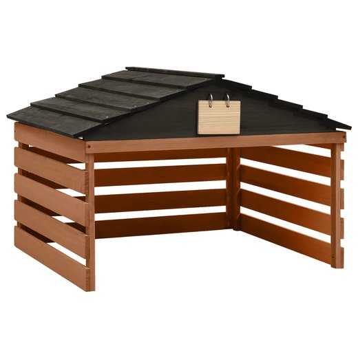 Mhroboter-Garage Schwarz und Braun 78x74x54 cm Tannenholz