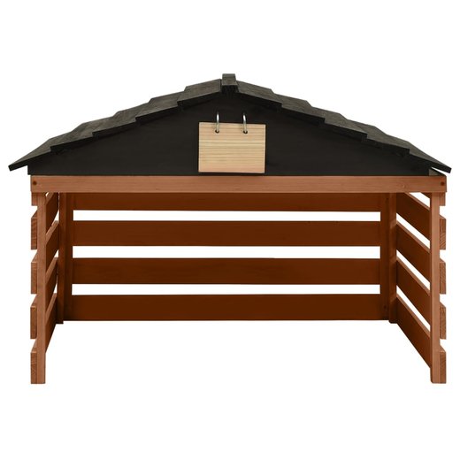 Mhroboter-Garage Schwarz und Braun 78x74x54 cm Tannenholz