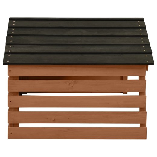 Mhroboter-Garage Schwarz und Braun 78x74x54 cm Tannenholz