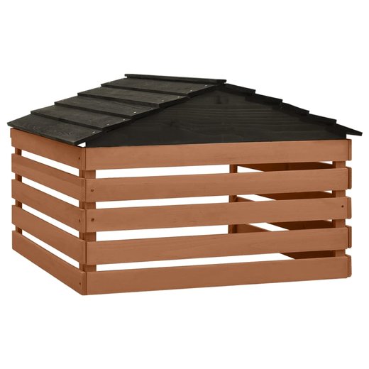 Mhroboter-Garage Schwarz und Braun 78x74x54 cm Tannenholz