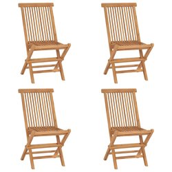 Klappbare Gartensthle 4 Stk. Massivholz Teak