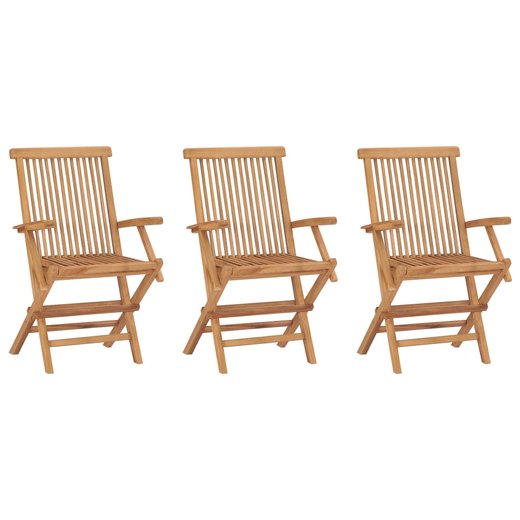 Klappbare Gartensthle 3 Stk. Massivholz Teak