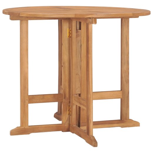 Klappbarer Garten-Esstisch 90x75 cm Massivholz Teak