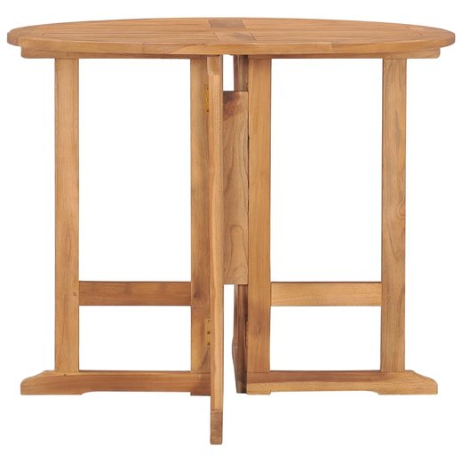 Klappbarer Garten-Esstisch 90x75 cm Massivholz Teak