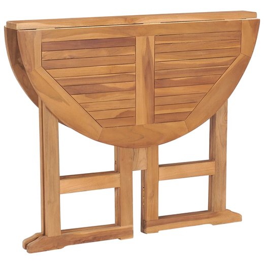 Klappbarer Garten-Esstisch 90x75 cm Massivholz Teak