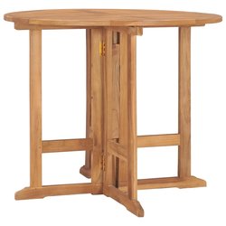Klappbarer Garten-Esstisch 90x75 cm Massivholz Teak
