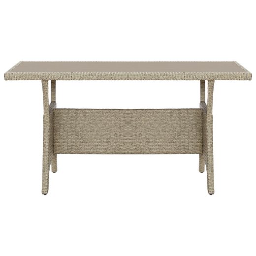 Gartentisch Grau 120x70x66 cm Poly Rattan