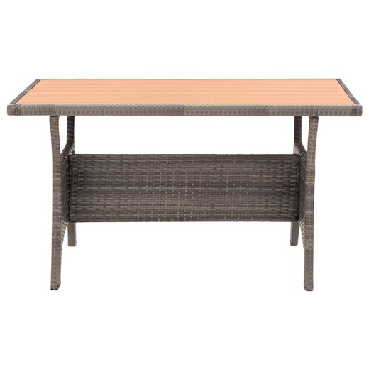Gartentisch Grau 120x70x66 cm Poly Rattan