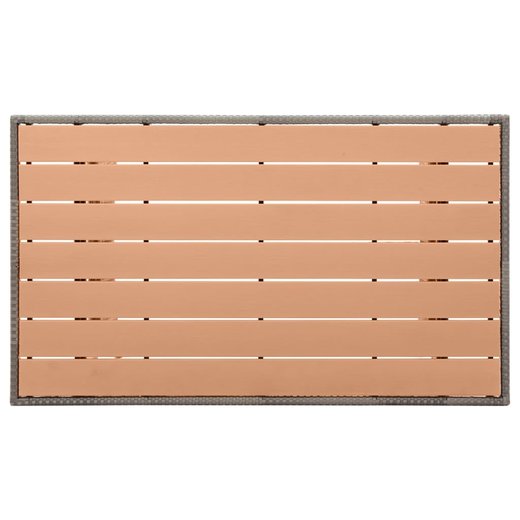 Gartentisch Grau 120x70x66 cm Poly Rattan