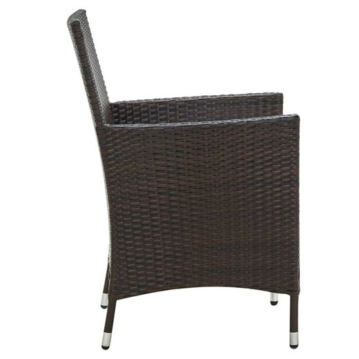 Gartensthle mit Sitzpolster 4 Stk. Poly Rattan Braun