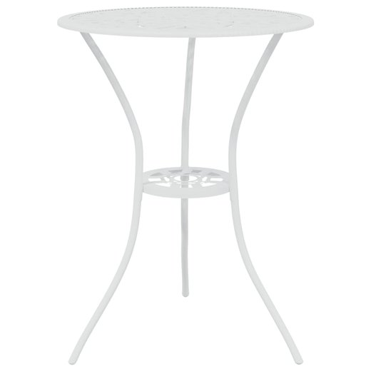 3-tlg. Bistro-Set Aluminiumguss Wei
