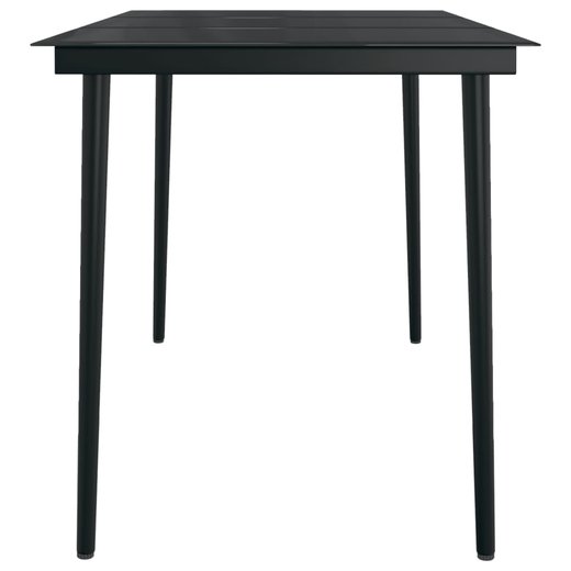 Garten-Esstisch Schwarz 140x70x74 cm Stahl und Glas