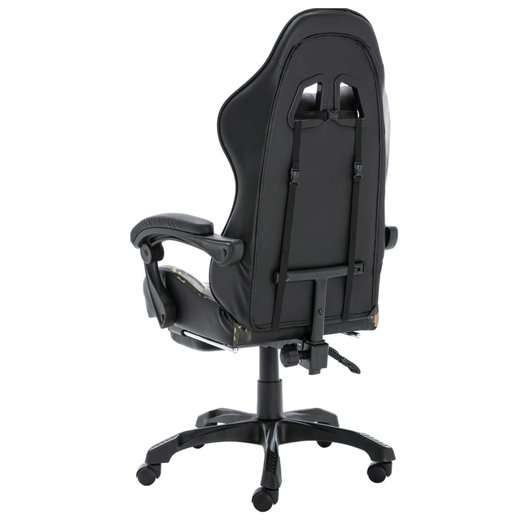 Gaming-Stuhl mit Fusttze Schwarz und Tarnmuster Kunstleder