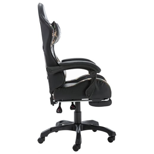 Gaming-Stuhl mit Fusttze Schwarz und Tarnmuster Kunstleder
