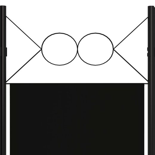 6-tlg. Raumteiler Schwarz 240 x 180 cm
