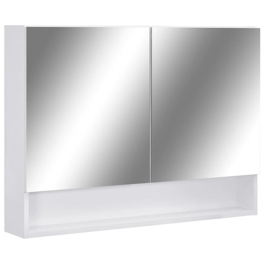 LED-Bad-Spiegelschrank Wei 80x15x60 cm MDF
